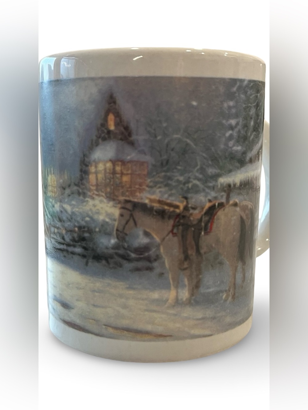 Thomas Kinkade Winter Scene Christmas Holiday Mug